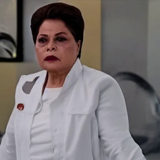 Prompt: dilme rousseff, a still of mortal kombat ( 2 0 2 1 )