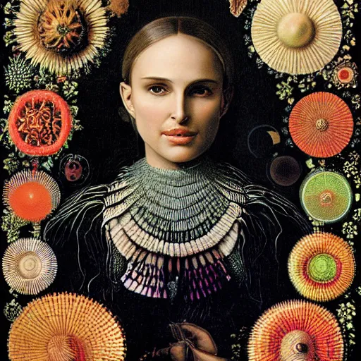 Image similar to portrait of natalie portman by ernst haeckel