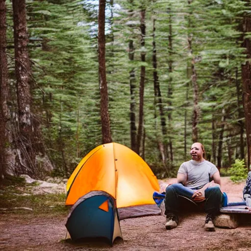 Image similar to a cute couple camping in northern maine