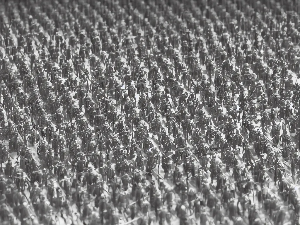 Image similar to army of human like transistors, studio photo, studio lighting, very detailed, lots of details, sharp