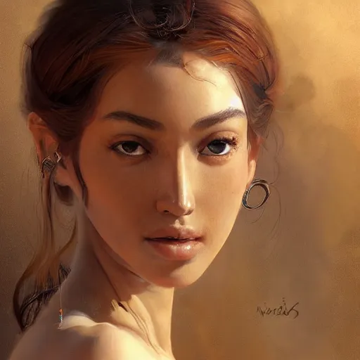 Prompt: a beautiful portrait painting of life in north africa, masterpiece by famous artist nasreddine dinet and ross tran and eugene de blaas, artstation