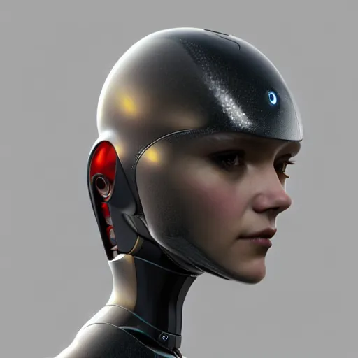 Image similar to headshot of humanoid robot from ex machina, by jean - baptiste monge, octane render, 4 k