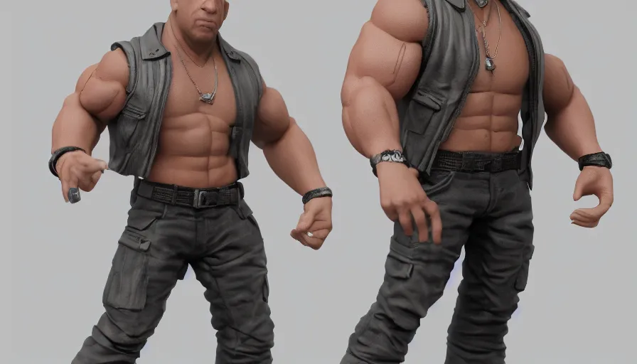 Prompt: Vin Diesel as a toy, hyperdetailed, artstation, cgsociety, 8k