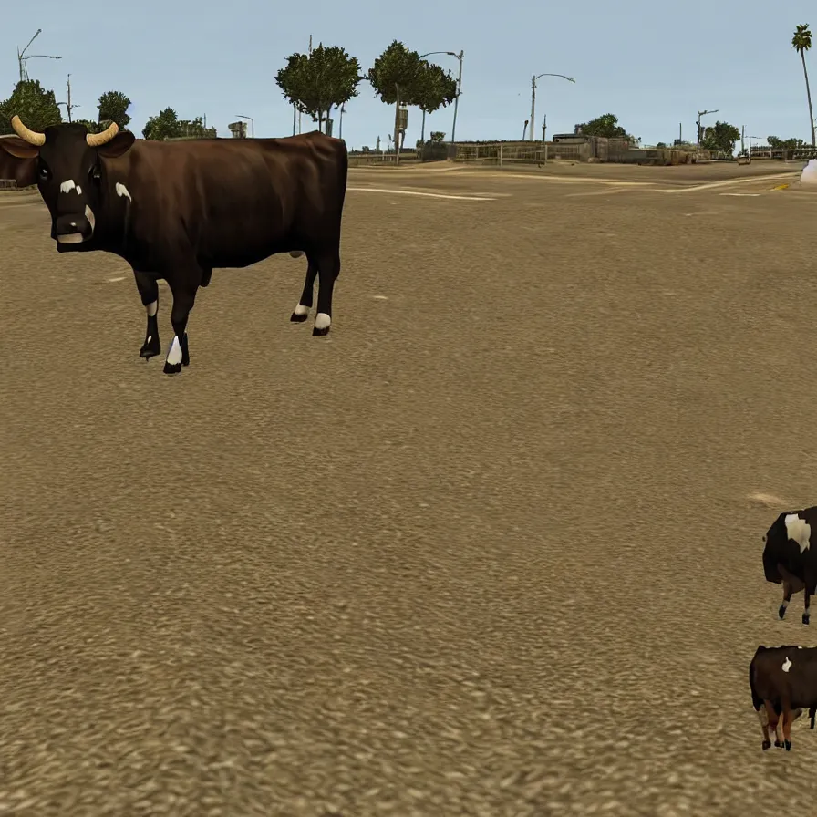 Prompt: a cow, in gta san andreas