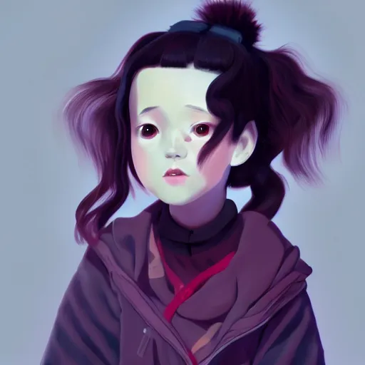 Image similar to Nezuko, very detailed, digital art, concept art, matte, futurism