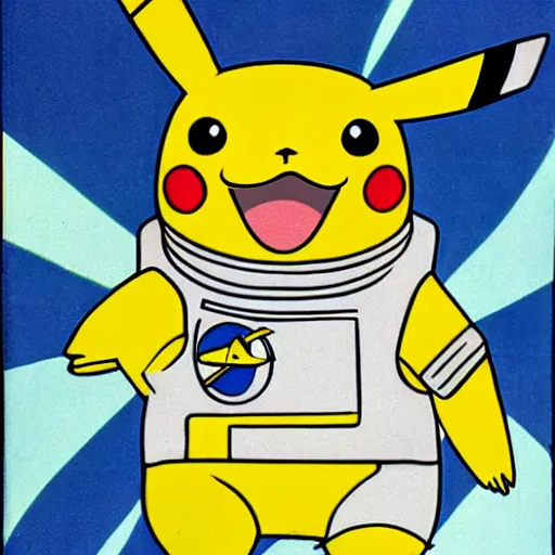 Image similar to Astronaut Pikachu, portrait, 1967 photo