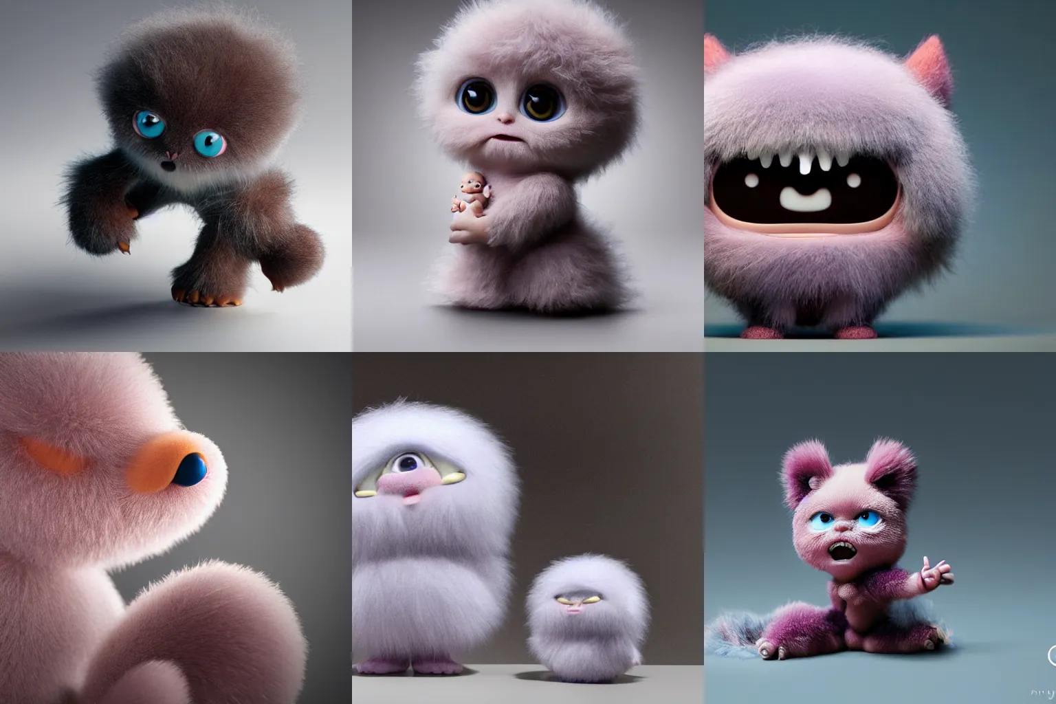Prompt: fluffy ebay product, beautiful cute baby, cute miniature resine action figure, High detail photography, 8K, 3d fractals, cute pictoplasma, one simple ceramic tintoy fury fury fury fur monster emperor Figure sculpture, 3d primitives, in a Studio hollow, by pixar, by jonathan ive, cgsociety, simulation