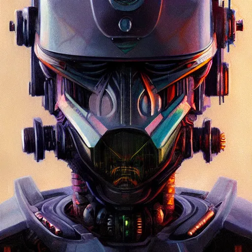 Prompt: robot as a realistic scifi cyberpunk knight, closeup portrait art by donato giancola and greg rutkowski, vintage retro scifi, realistic face, digital art, trending on artstation, glowing energy shielf, symmetry!!!