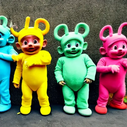 Image similar to cursed Teletubbies