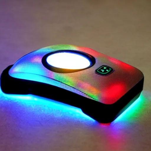 Image similar to a cascet with rgb gamer lighting