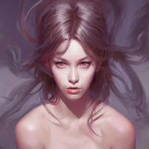 Image similar to Art station concept of a beautiful girls body, showing a lot of skin, hypnotic eyes, symmetrical face, by Stanley Artgerm Lau, WLOP, Rossdraws, James Jean, Andrei Riabovitchev, Marc Simonetti, and Sakimichan, trending on artstation