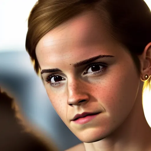 Image similar to emma watson as mark zuckerberg, highly detailed, extremely high quality, hd, 4 k, 8 k, professional photographer, 4 0 mp, lifelike, top - rated, award winning, cinematic, realistic, detailed lighting, detailed shadows, sharp, no blur, edited, corrected, trending