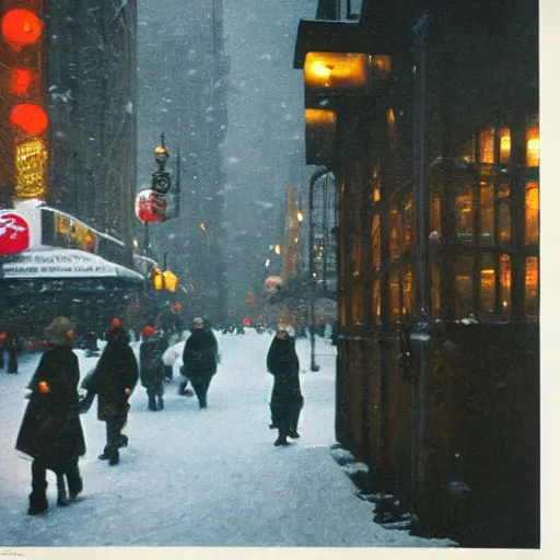 Prompt: the darkest winter, New York City, by saul leiter, hyper detailed