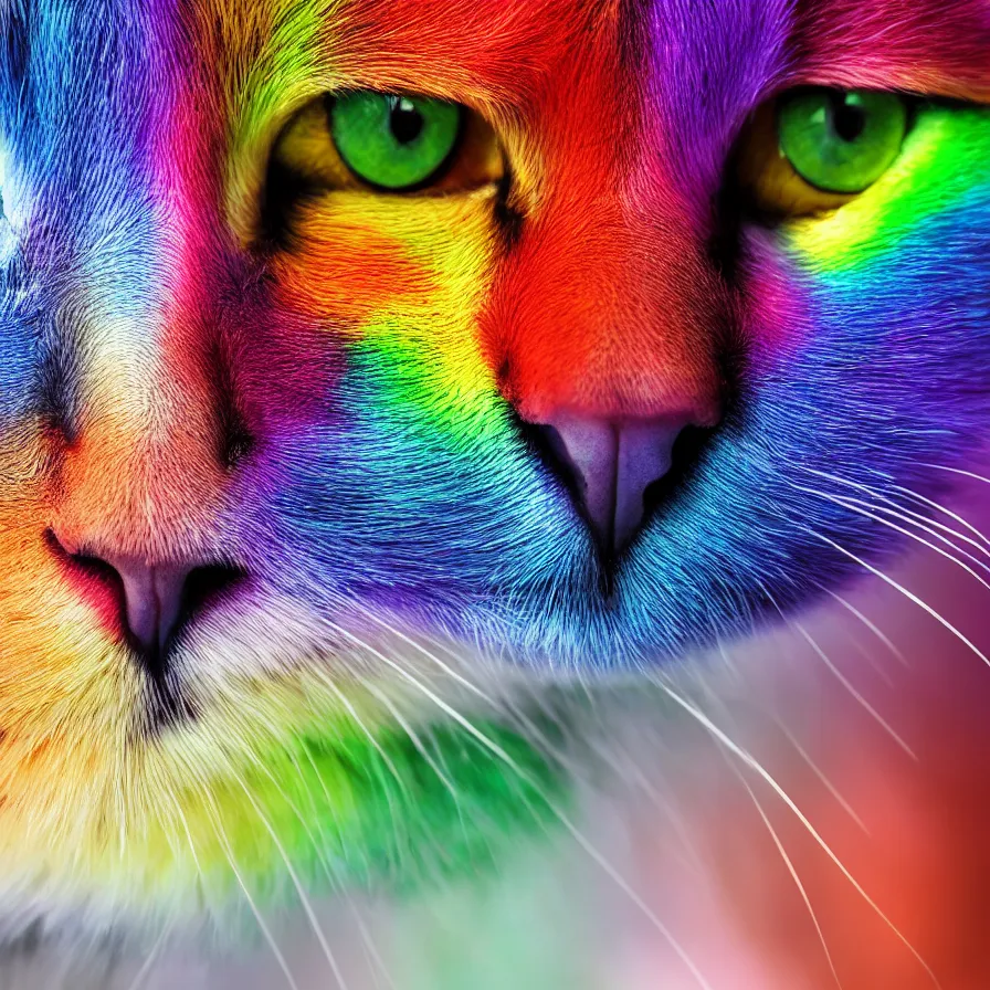 Image similar to a Rainbow cat, ultra realistic, 8K