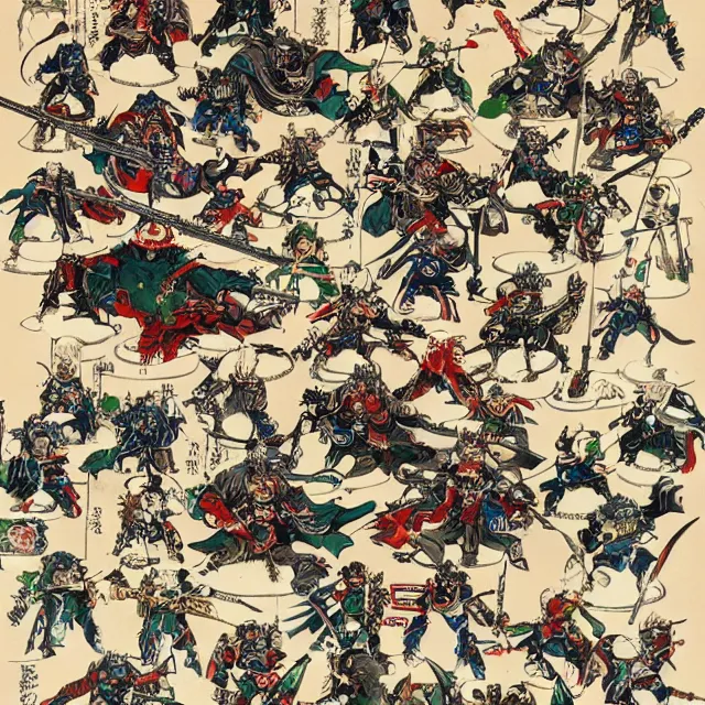 Image similar to Warhammer in japanese art style