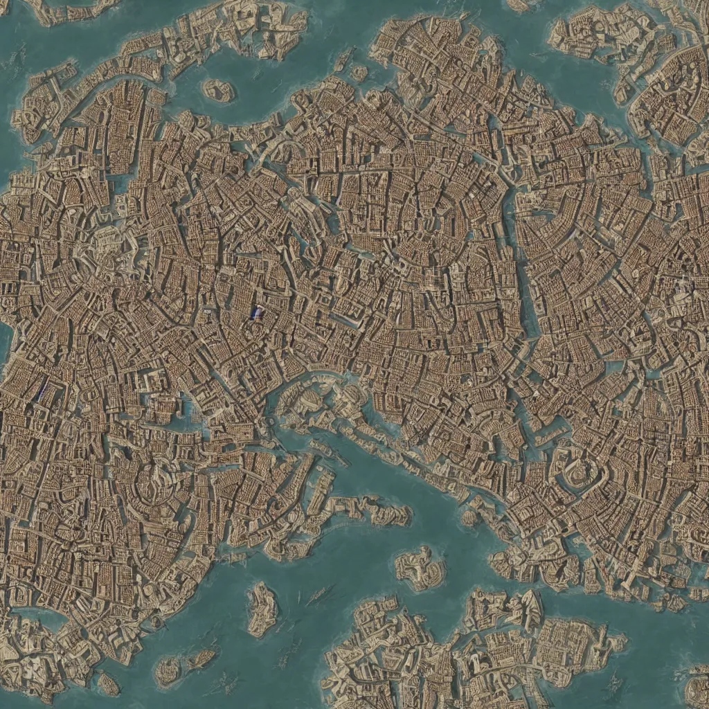 Prompt: A map of venice in Civilization 5, video game, highly detailed, intricate, 8k render, by Greg Rutkowski