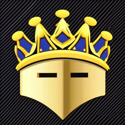 Image similar to gaming emoji concept gold armor crown style of emoji, vector art, white background, no watermark white background