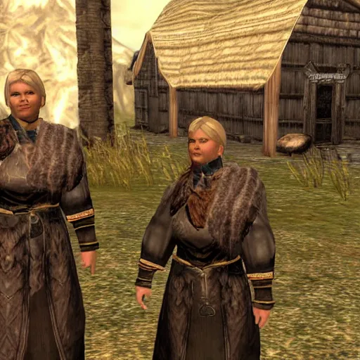 Prompt: Erna Solberg in The Elder Scrolls: Oblivion