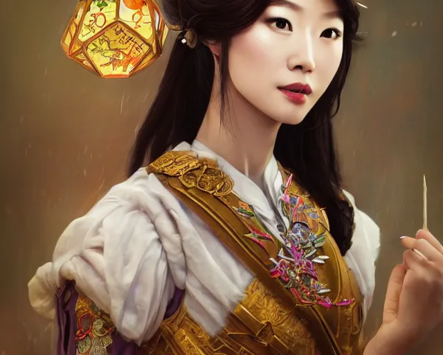 Image similar to photography of hong kong actress barbara yung, 翁 美 玲, dressed as dongfang bubai, deep focus, d & d, fantasy, intricate, elegant, highly detailed, digital painting, artstation, concept art, matte, sharp focus, illustration, hearthstone, art by artgerm and greg rutkowski and alphonse mucha