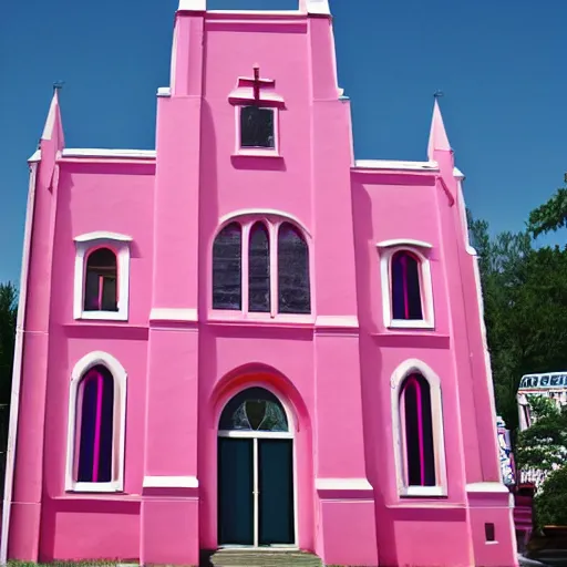 Prompt: pink church
