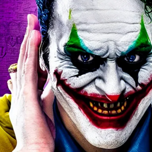 Prompt: film still of Seth Rogan as joker in the new Joker movie