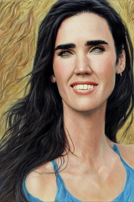 Prompt: texto highly detailed jennifer connelly painting by jake kontou