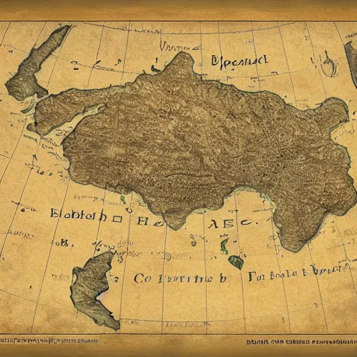 Image similar to map of a fictional continent with no labels