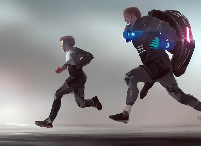 Image similar to device that helps people run faster, concept art, artstation