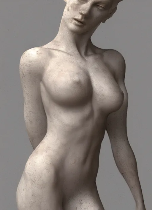 Image similar to marble sculpture of beautiful woman, by ruan jia, greg rutkowski, wlop, zbrush, nick alm