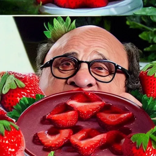 Image similar to danny devito as strawberry