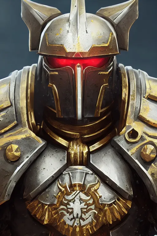 Image similar to armor portrait heros warhammer 4 0 k horus heresy fanart - the primarchs emperor by johannes helgeson animated with vfx concept artist & illustrator global illumination ray tracing hdr fanart arstation zbrush central hardmesh 8 k octane renderer comics stylized