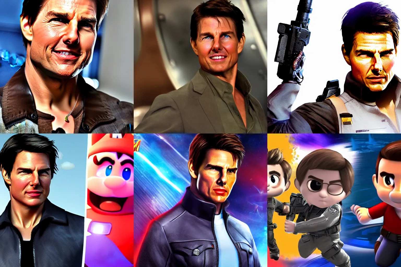 Prompt: Tom Cruise as a playable character in smash