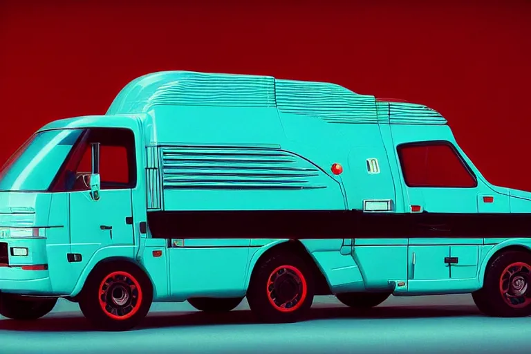 Prompt: designed by giorgetto giugiaro stylized poser of a single 1 9 9 8 honda kei truck, thick neon lights, ektachrome photograph, volumetric lighting, f 8 aperture, cinematic eastman 5 3 8 4 film