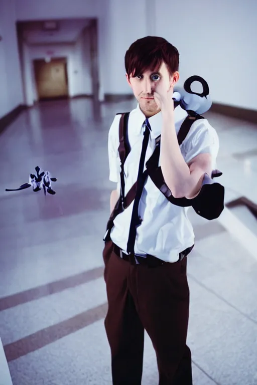 Image similar to Cosplay photography of Ryan Gosling as Shinji Ikari