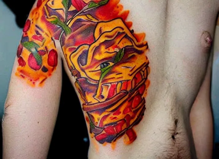 Prompt: lasagna tattoo