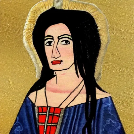 Image similar to thunder rosa, medieval painting, oil painting