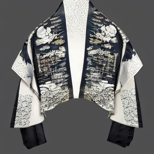 Prompt: studio photograph of a porcelain kimono, from blade runner 2 0 4 9, n 4