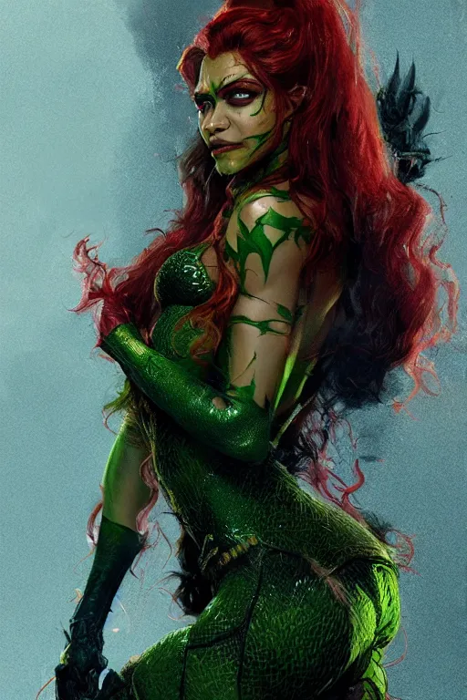 Prompt: Portrait of Deepika Padukone as Poison Ivy, in Batman movie still cinematic, artstation, Greg rutkowski, UHD 8K