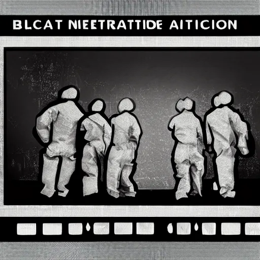 Image similar to an operation theater, in front of a black background, detailed digital art, black and white, law of thirds