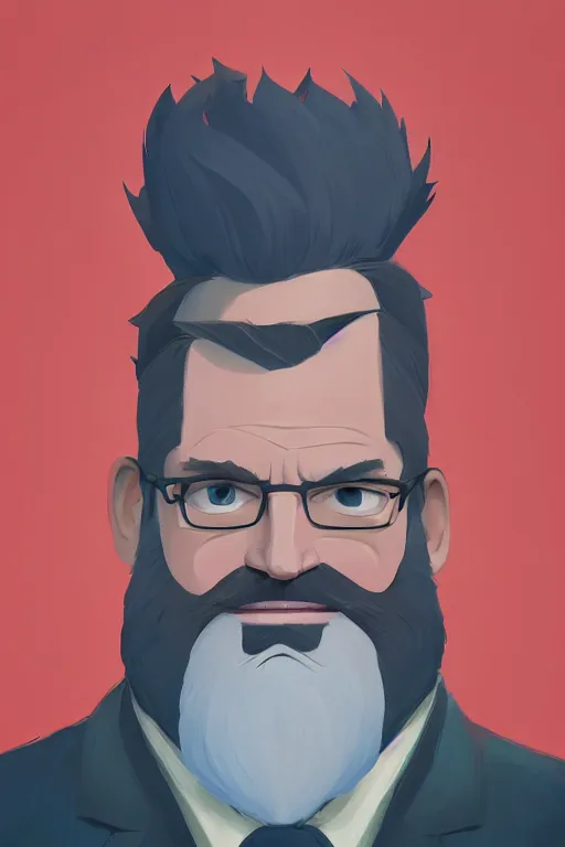 Image similar to face icon stylized minimalist portrait of a respectable dignified 3 0 ish pentecostal preacher with kind eyes and red beard and hair, loftis, cory behance hd by jesper ejsing, by rhads, makoto shinkai and lois van baarle, ilya kuvshinov, rossdraws global illumination