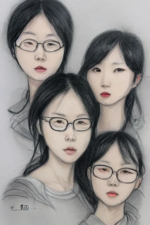 Prompt: someone behind us, sketch and art by jacqueline e, bo feng lin