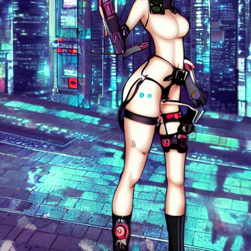 Image similar to neko anime girl cyberpunk style