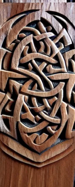 Image similar to celtic wood carvings epic nordic old snow and salt