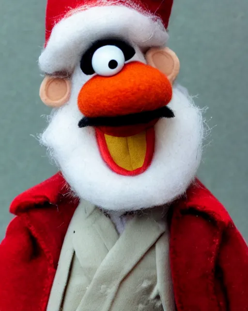 Prompt: marx as a muppet. highly detailed felt. hyper real photo. 4 k.