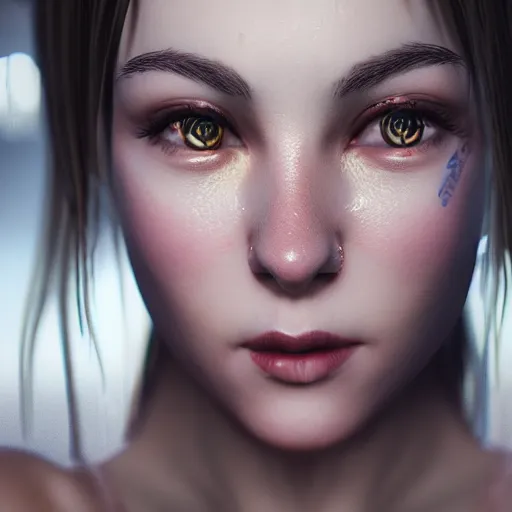 Image similar to beautiful girl portrait, hell in the background, character concept style trending on artstation concept art detailed octane render cinematic photo-realistic 8k high detailed