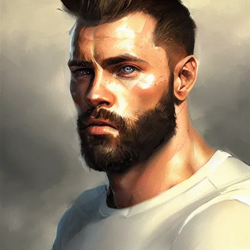 Prompt: portrait of gigachad,digital art,ultra realistic,detailed,art by greg rutkowski