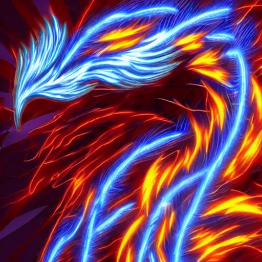 blue and red phoenix wallpaper