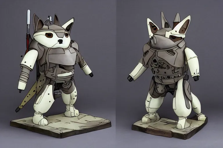 Image similar to heavily armoured mechanical corgi by studio ghibli