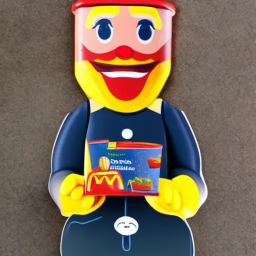 Image similar to isaac newton as mcdonalds happy meal toy