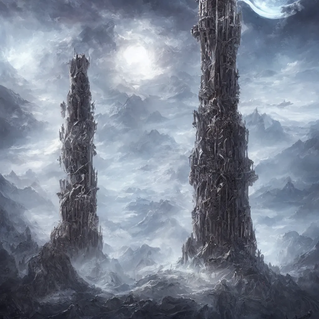 Image similar to a tower on the edge of forever, fantasy art, detailed, cinematic